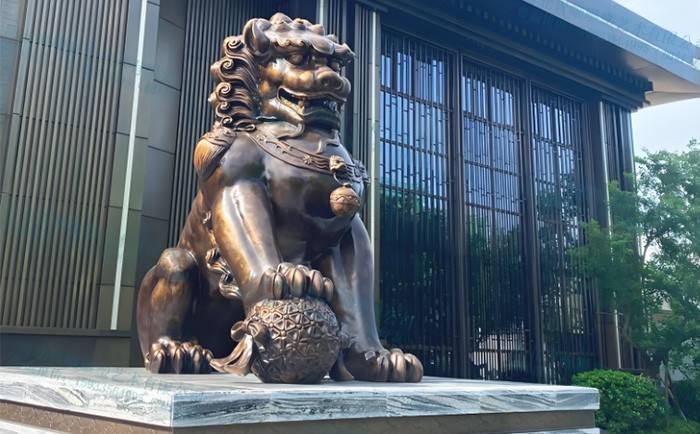 定制銅天安門(mén)獅子雕塑，致敬中華文化