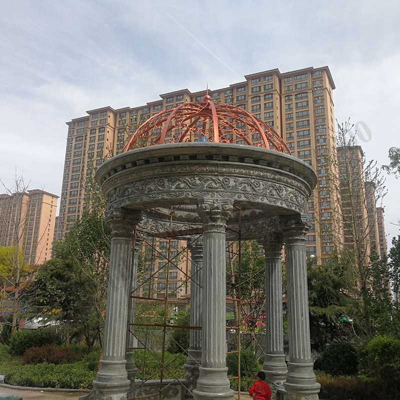 歐式景觀亭子，小區(qū)石雕涼亭，大理石石材亭子