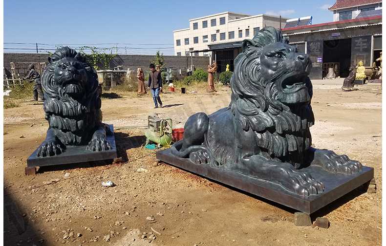 銅雕塑廠家，歐式銅獅子，匯豐銀行銅獅子