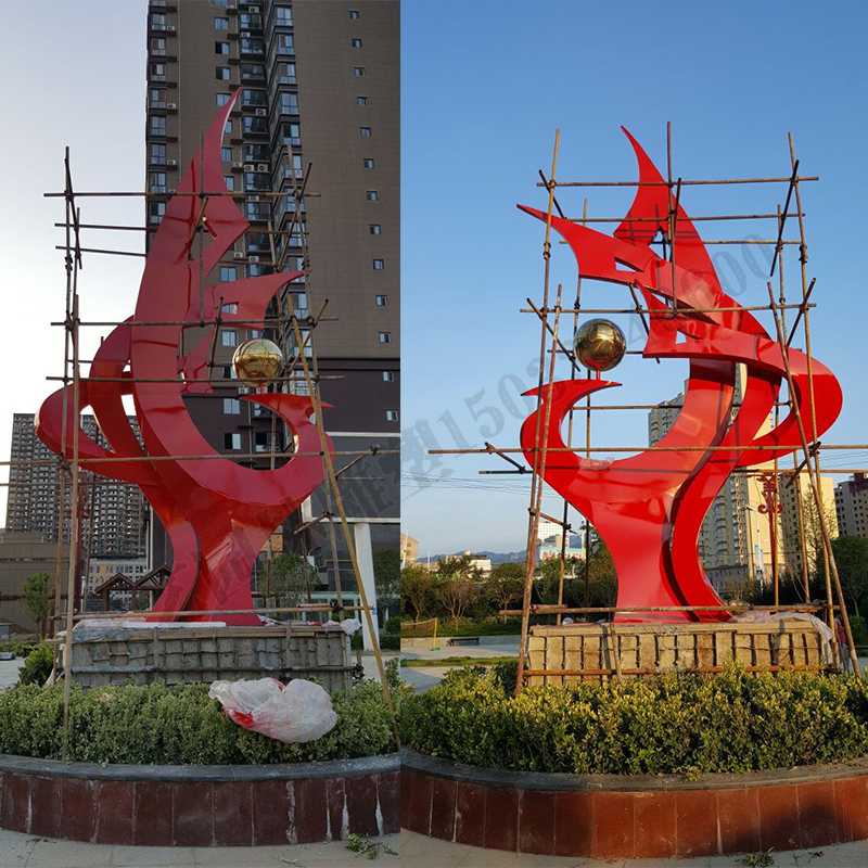 大型不銹鋼雕塑，不銹鋼鳳凰雕塑，小區(qū)不銹鋼景觀雕塑