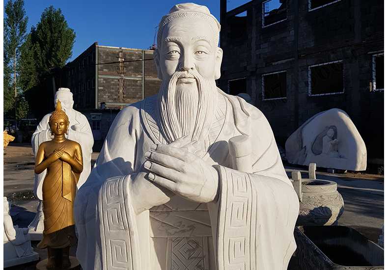 石雕孔子像，大理石孔子像，漢白玉孔子像
