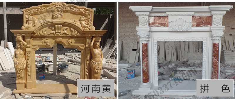 石雕壁爐架款式，定制石雕壁爐架，石雕壁爐架廠家