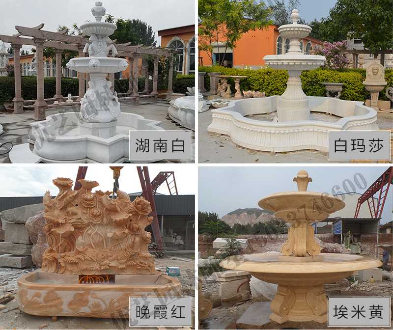 大理石景觀噴泉材質，石雕噴泉工廠，定制大理石景觀噴泉