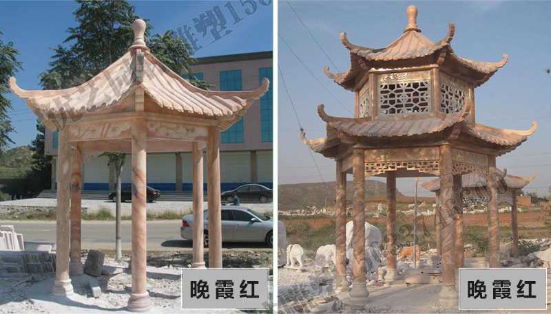 中式大理石涼亭，石雕涼亭廠家，石雕景觀涼亭定制
