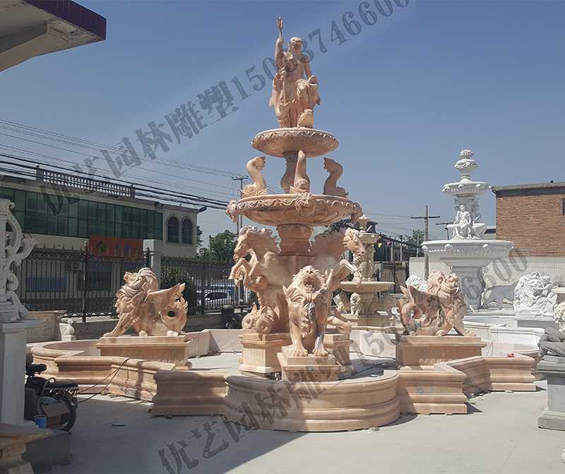大理石景觀噴泉，歐式大型噴泉，石雕噴泉廠家