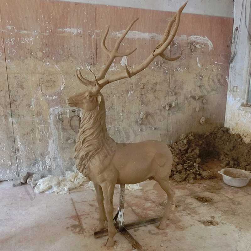 銅鹿泥模，麋鹿泥模，青銅鹿雕塑，銅鹿擺件4.jpg