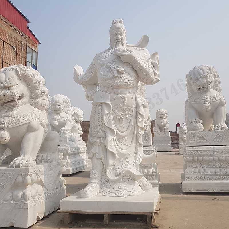 漢白玉關(guān)公像，石雕關(guān)公像，大理石關(guān)公雕像，關(guān)羽雕像，河北石雕關(guān)公廠家2.jpg